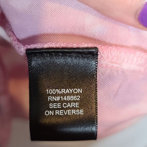 5X 28W Torrid Pink Tiedye Twill Button Up Blouse Back Box Pleat Button Cuff - Picture 5 of 9